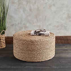 Round Seagrass Pouf Footstool