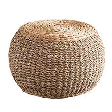 Load image into Gallery viewer, Round Seagrass Pouf Footstool