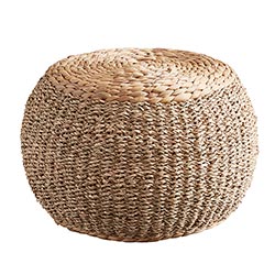 Round Seagrass Pouf Footstool
