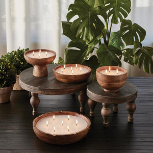 Wood Tray Candle Large