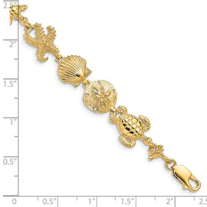 Gold Turtle Sea Life Shell Bracelet