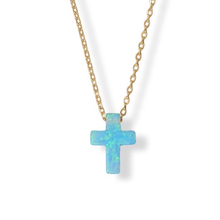 Load image into Gallery viewer, Blue Opal Cross Pendant