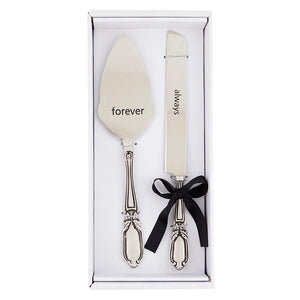 Stainless Steel Forever and Always Cake Serving Set