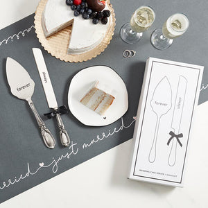 Stainless Steel Forever and Always Cake Serving Set