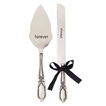 Load image into Gallery viewer, Stainless Steel Forever and Always Cake Serving Set
