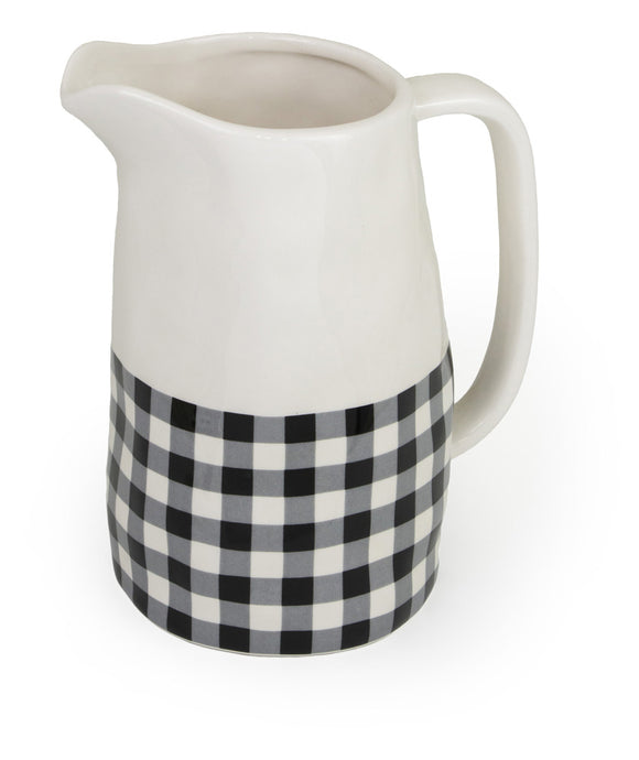 Black and White Check Pitcher