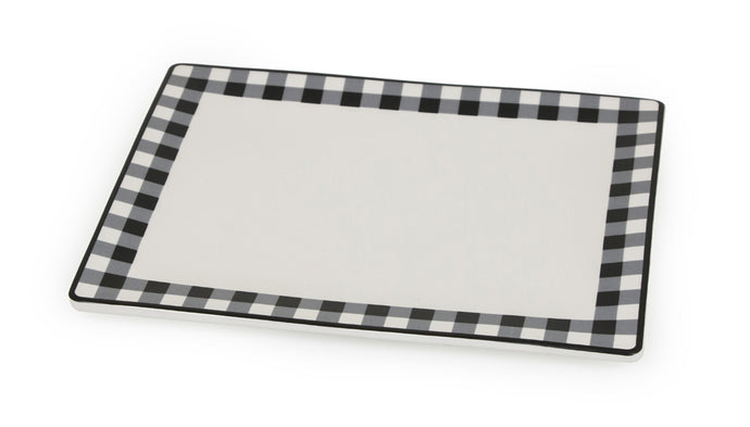 Black & White Check Platter