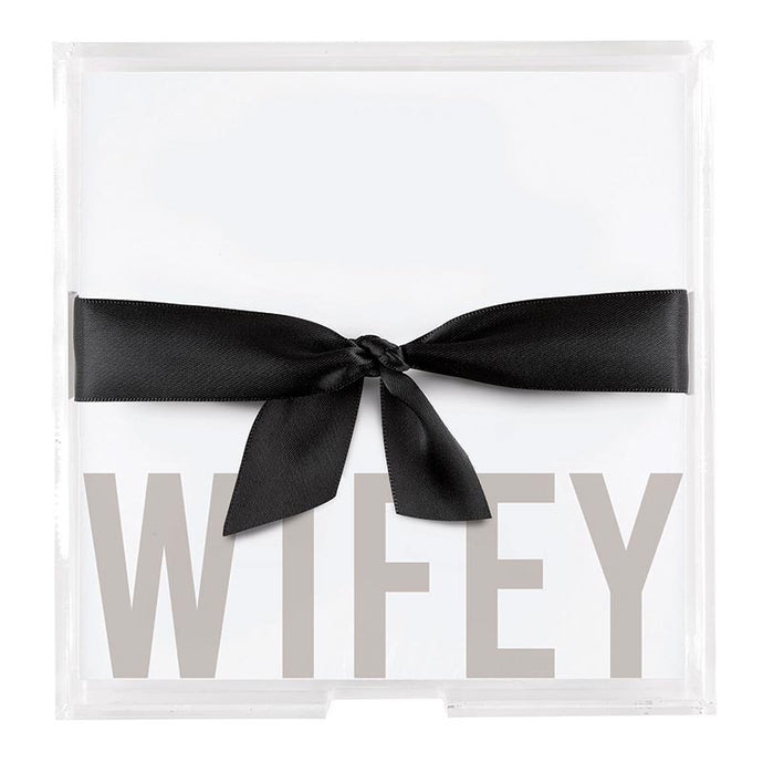 Square Notepaper in Acrylic Tray Wifey