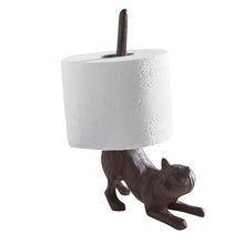 Load image into Gallery viewer, Cast Iron Cat Paper Towel Holder