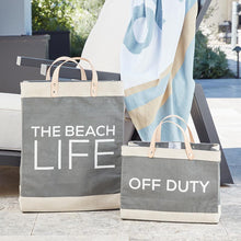 Load image into Gallery viewer, Face to Face Grey Market Tote Beach Life