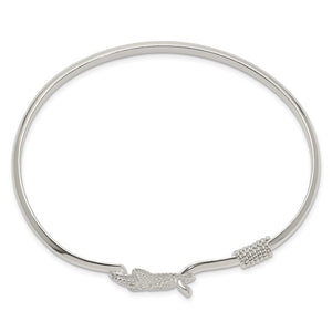Sterling Silver Polished and Textured Starfish Bangle