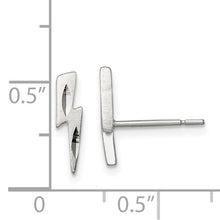 Load image into Gallery viewer, Small Silver Lightning Bolt Stud Earrings