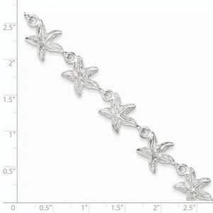 Sterling Silver Starfish Beach Charm Bracelet