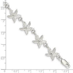 Sterling Silver Starfish Beach Charm Bracelet