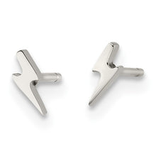 Load image into Gallery viewer, Chisel Small Stainless Lightning Bolt Stud Earrings