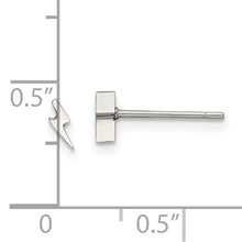Load image into Gallery viewer, Chisel Small Stainless Lightning Bolt Stud Earrings