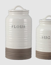 Load image into Gallery viewer, Brown and White Ceramic Canister Set
