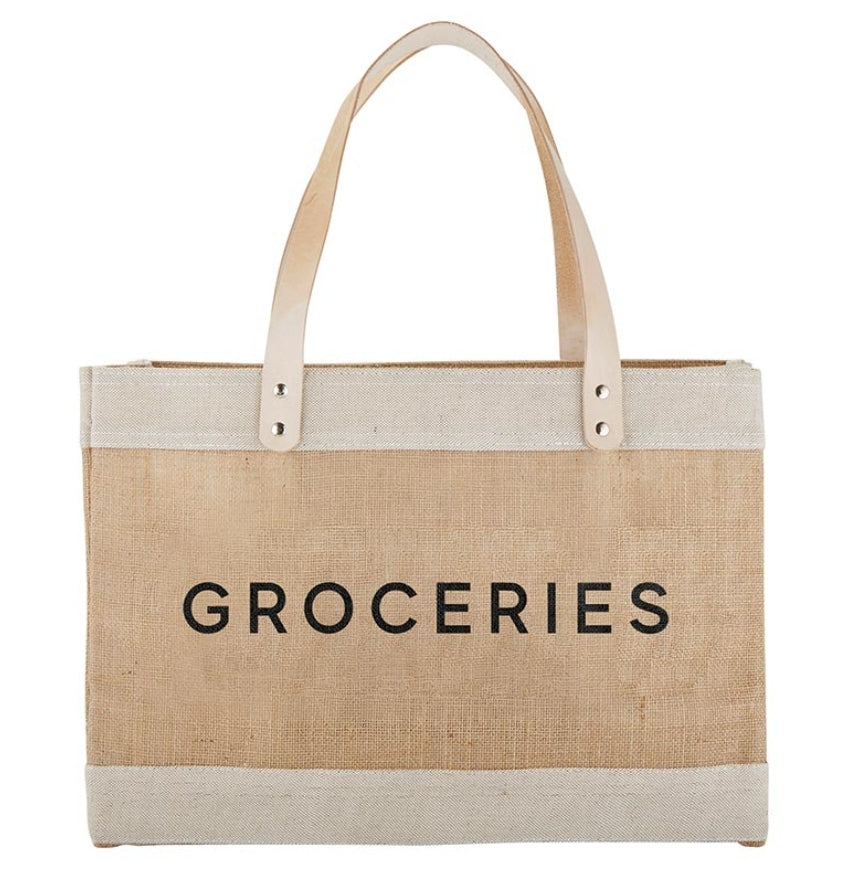 Large Natural Market Tote Groceries