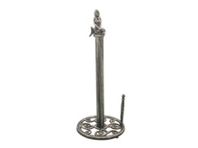 Load image into Gallery viewer, Antique Silver Cast Iron Mermaid Paper Towel Holder