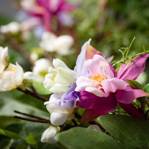Pink and Purple Columbine Floral Garland