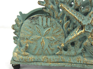Patina Green Cast Iron Seashell Napkin Holder
