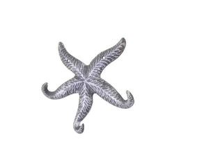 Rustic Silver Cast Iron Wall Mounted Decorative Metal Starfish Triple Hook