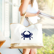 Load image into Gallery viewer, Large Cream Crab Cabana Tote