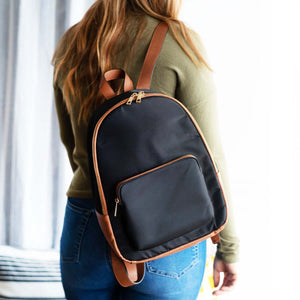Black Nylon Small Petite Backpack