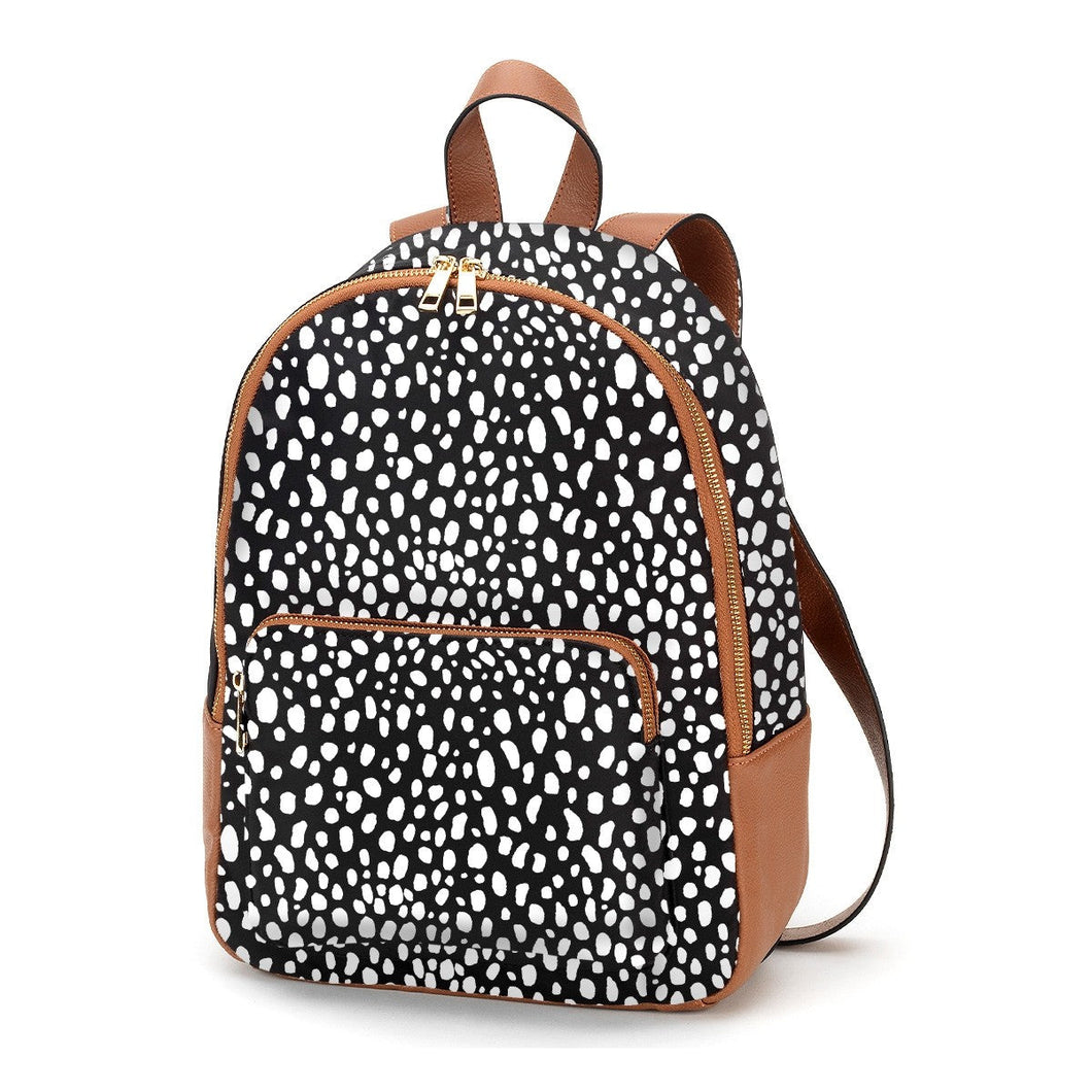 Black and White Spotted Small Petite Backpack
