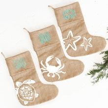 Load image into Gallery viewer, Crab Burlap Stocking