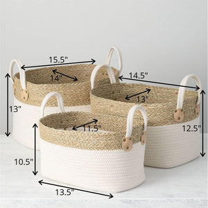 Woven Straw Basket Set