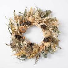 Load image into Gallery viewer, White Husk Pumpkin Faux Floral Wreath