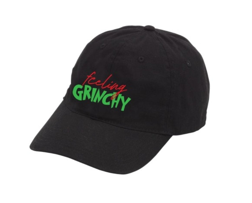 Feeling Grinchy Embroidered Black Cap