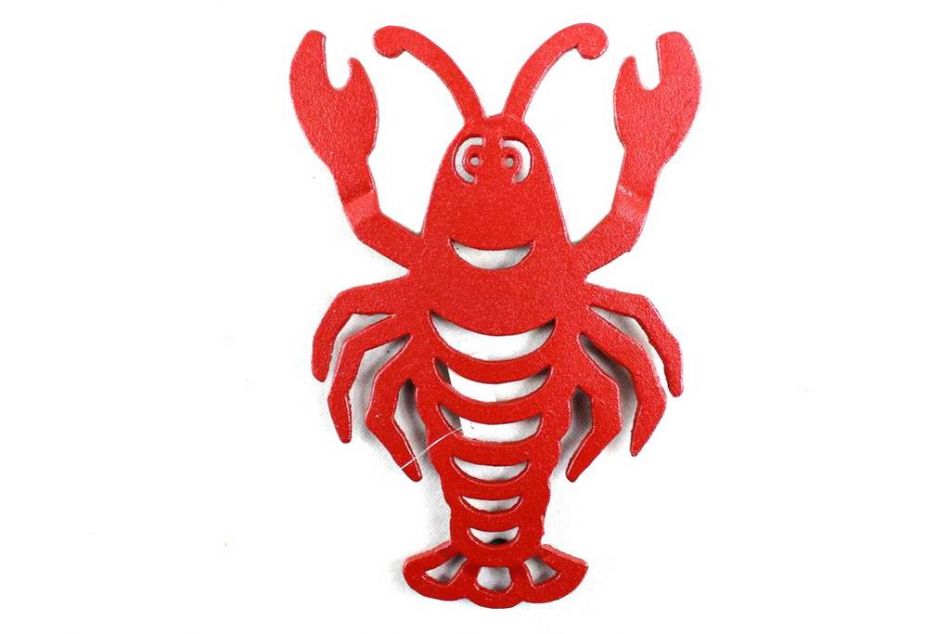 Rustic Red Cast Iron Lobster Trivet