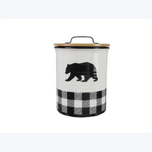 Load image into Gallery viewer, Buffalo Plaid Bear Kitchen Treat Jar