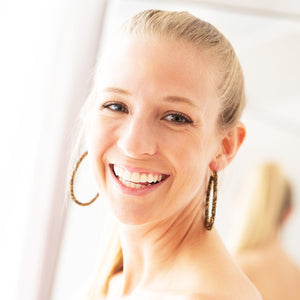 Oval Hoop Beaded Earrings