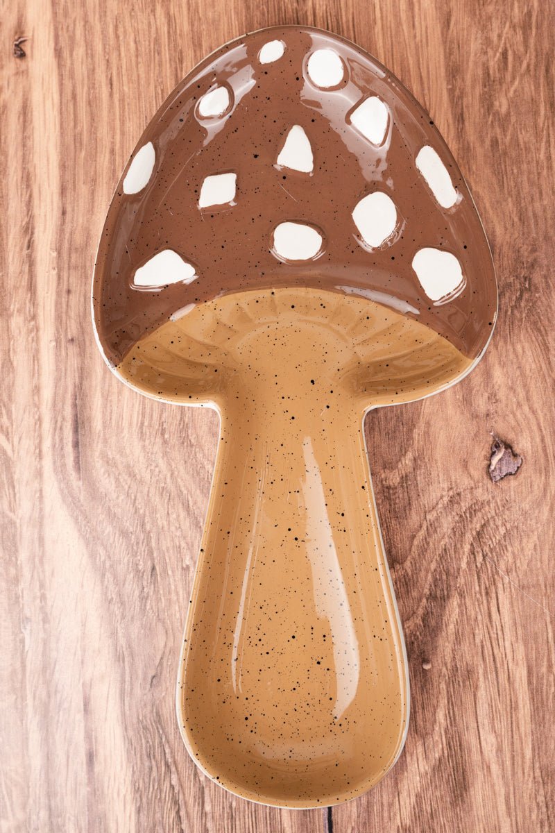 Brown Mushroom Ceramic Spoon Rest