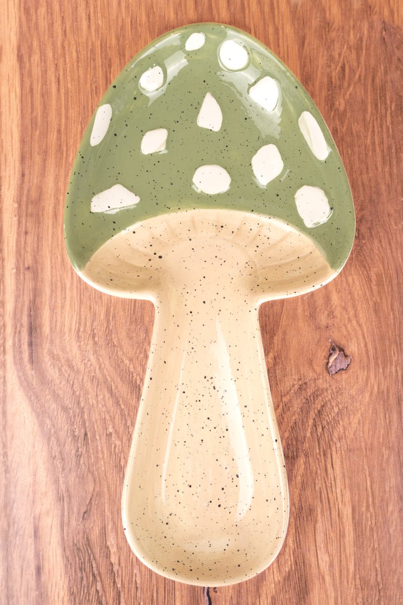 Green Mushroom Ceramic Spoon Rest