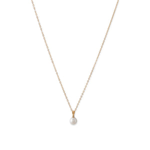 Gold Necklace with a Sliding Cultured Freshwater Pearl Pendant - SoMag2