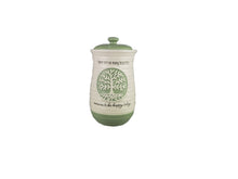 Load image into Gallery viewer, Tree of Life Green Ceramic Coffee Tea Sugar Flour Canister Set