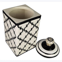 Load image into Gallery viewer, Black and White Ceramic Coffee Tea Sugar Flour Canister Set - The Southern Magnolia Too