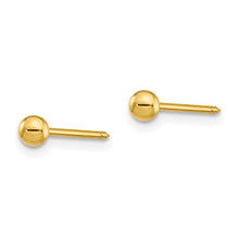 Load image into Gallery viewer, Gold 3 mm Ball 24k Stud Earrings