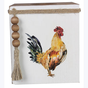 Country Rooster Wooden Tissue Box - The Southern Magnolia Too