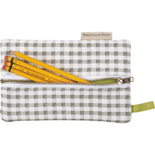 Load image into Gallery viewer, Buff Check Cotton Pencil Pouch - SoMag2