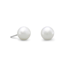Load image into Gallery viewer, White Cultured Freshwater Pearl Post Earrings - SoMag2