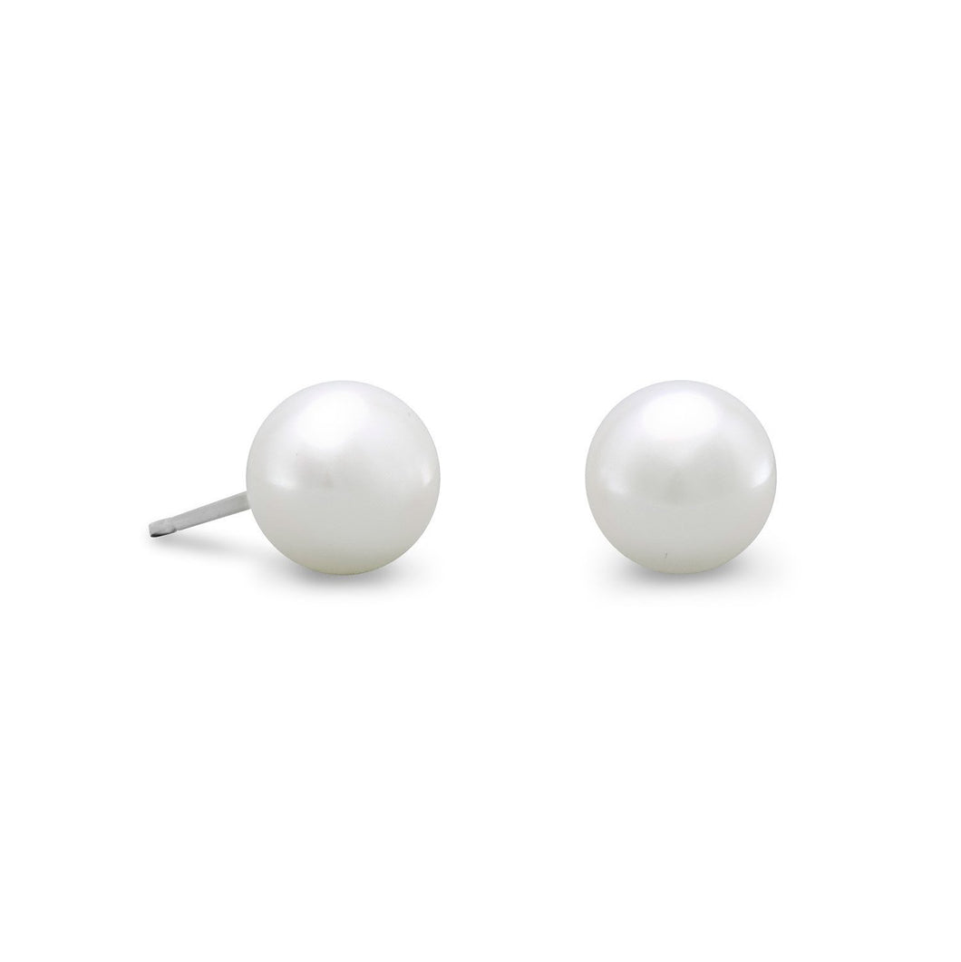 White Cultured Freshwater Pearl Post Earrings - SoMag2