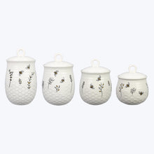 Load image into Gallery viewer, White Bee Ceramic Canister Set