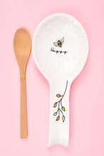 Load image into Gallery viewer, Bee Happy Ceramic Spoon Rest Set