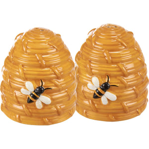 Bee Hive Ceramic Salt and Pepper Set