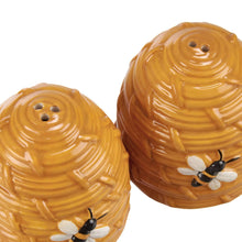 Load image into Gallery viewer, Bee Hive Ceramic Salt and Pepper Set